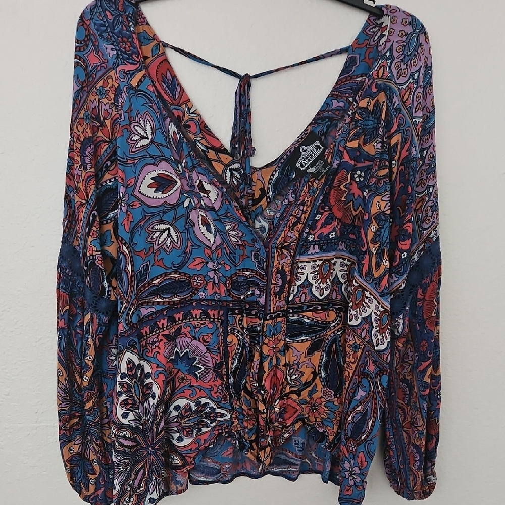 Angie Colorful Boho Blouse Size S